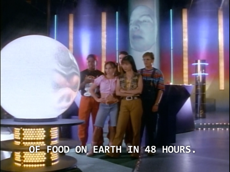 Zordon: "...of food on Earth in 48 hours."